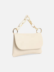 Women's The Chainlink Flap Sling Bag - Ivory White