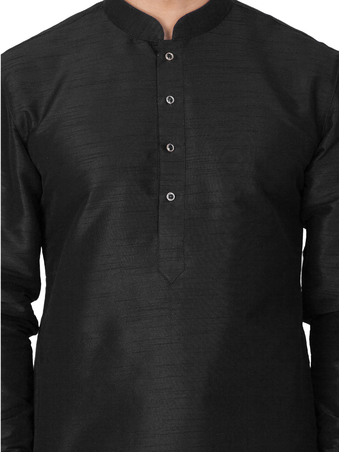 Men's Black Silk Blend Kurta