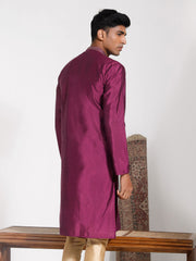 Men's Purple Silk Blend Kurta