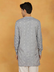 Men's Gray Cotton Kurta