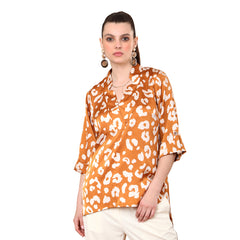 Tia V Neck Leopard Print Tunic