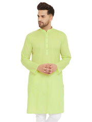 Men's Green Cotton Blend Kurta