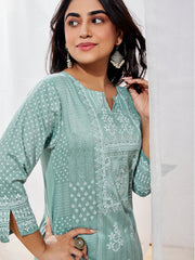 Women's Mint Green Kurta Set