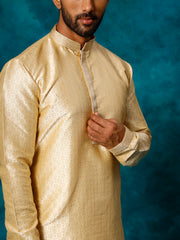 Men's Gold Silk Blend Kurta