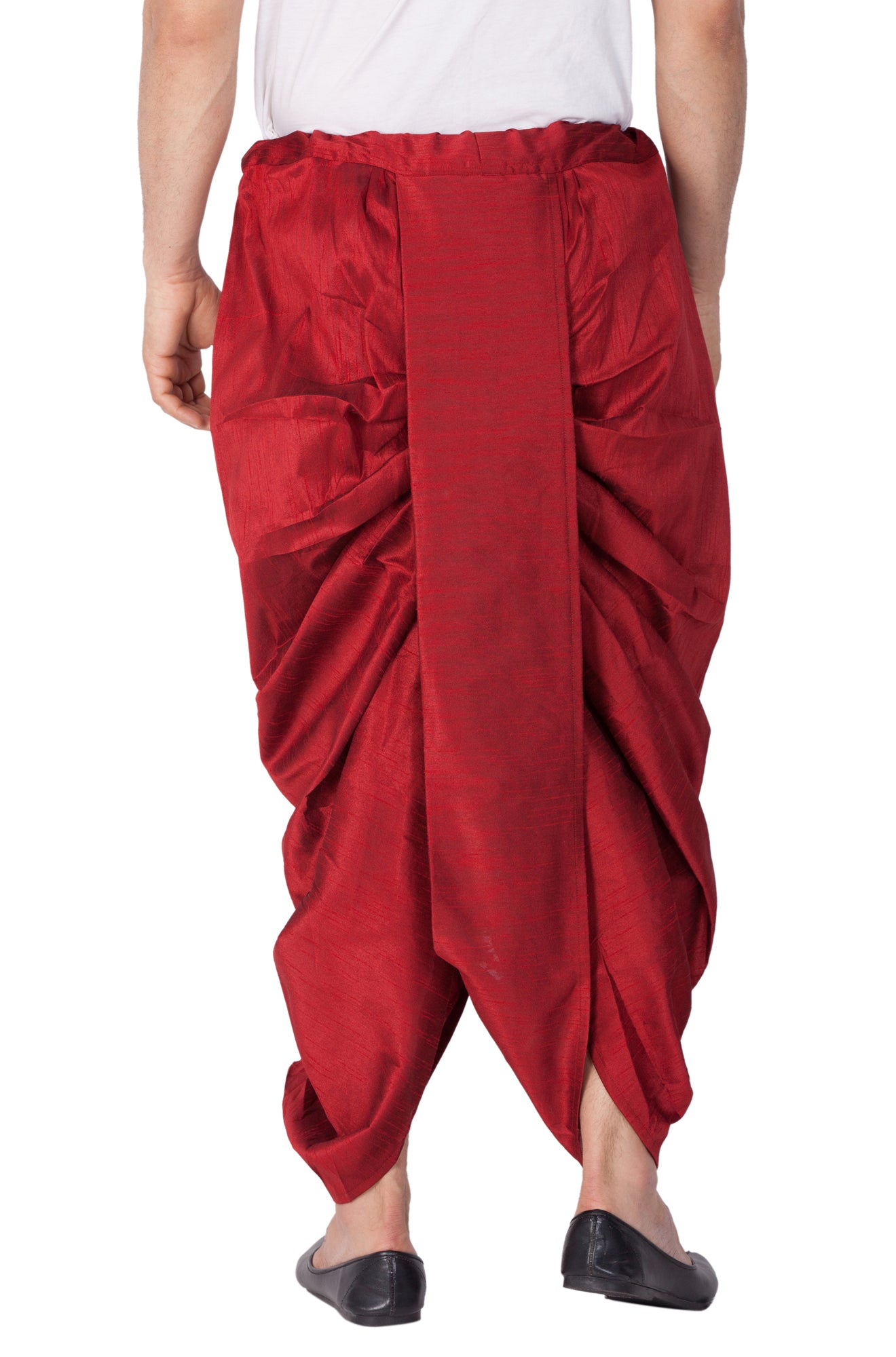 Men's Maroon Silk Blend Dhoti