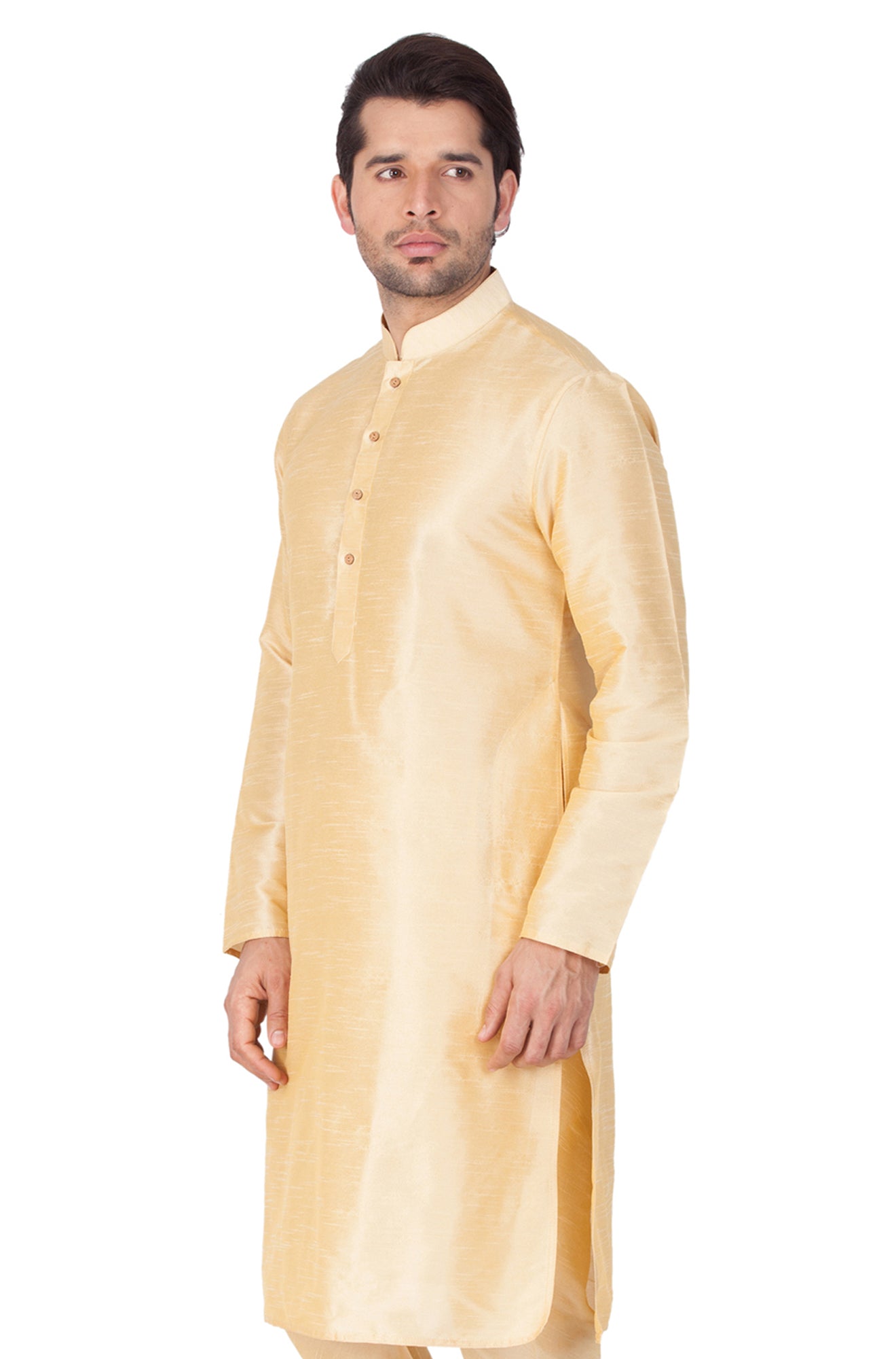 Men's Gold Silk Blend Kurta