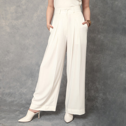 Flared Ivory Trousers