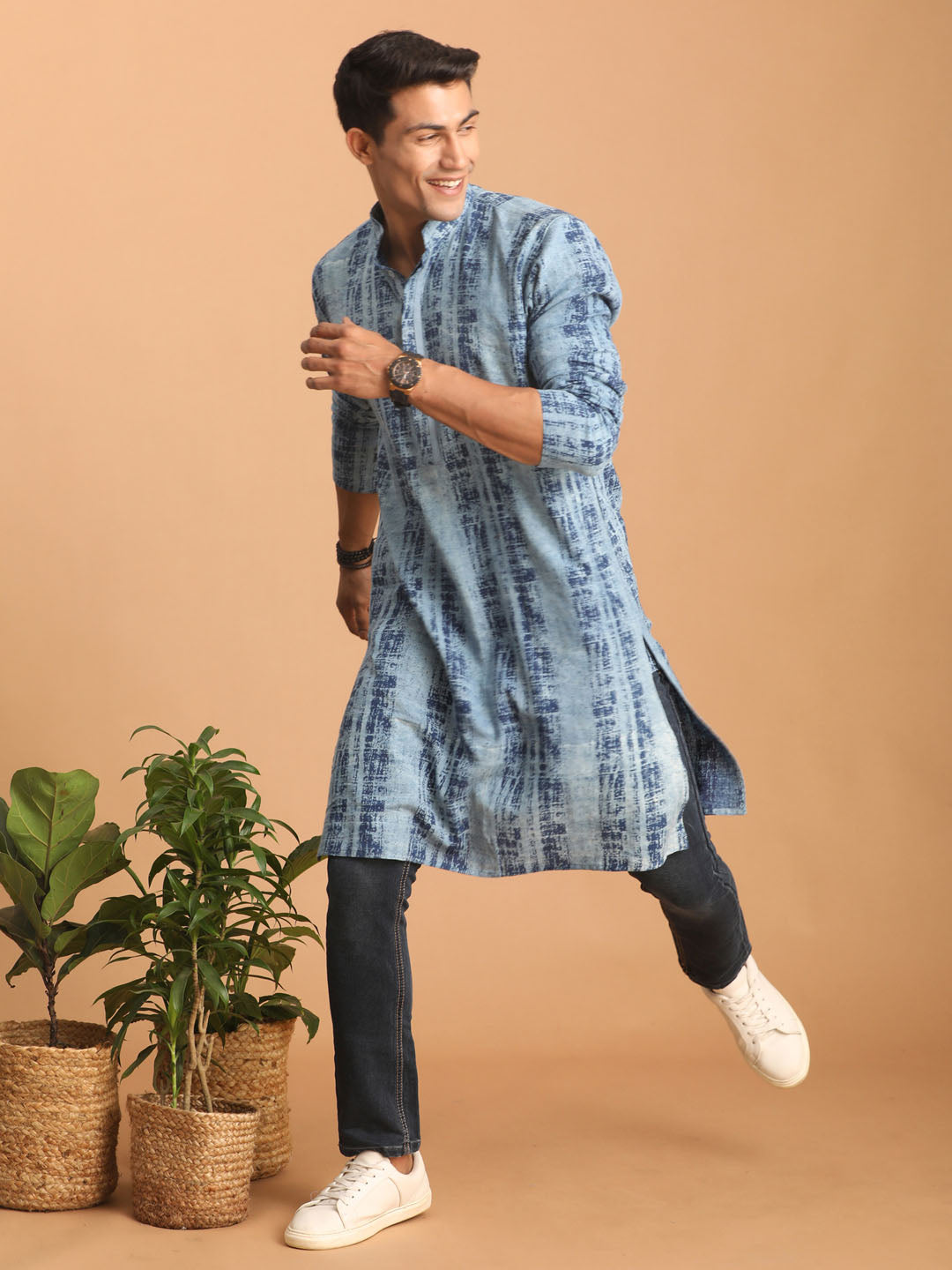 Men's Indigo Blue Cotton Kurta