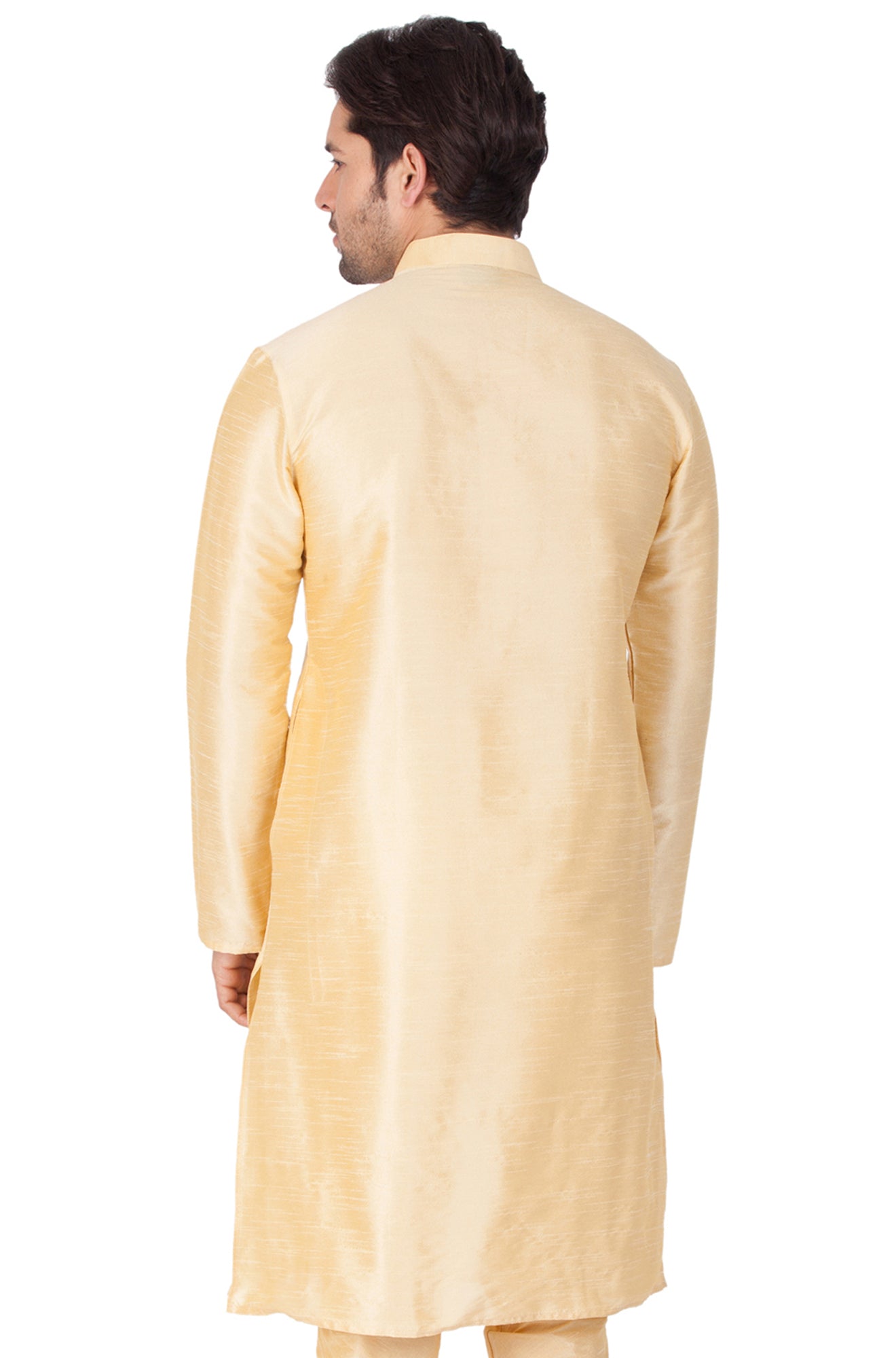 Men's Gold Silk Blend Kurta