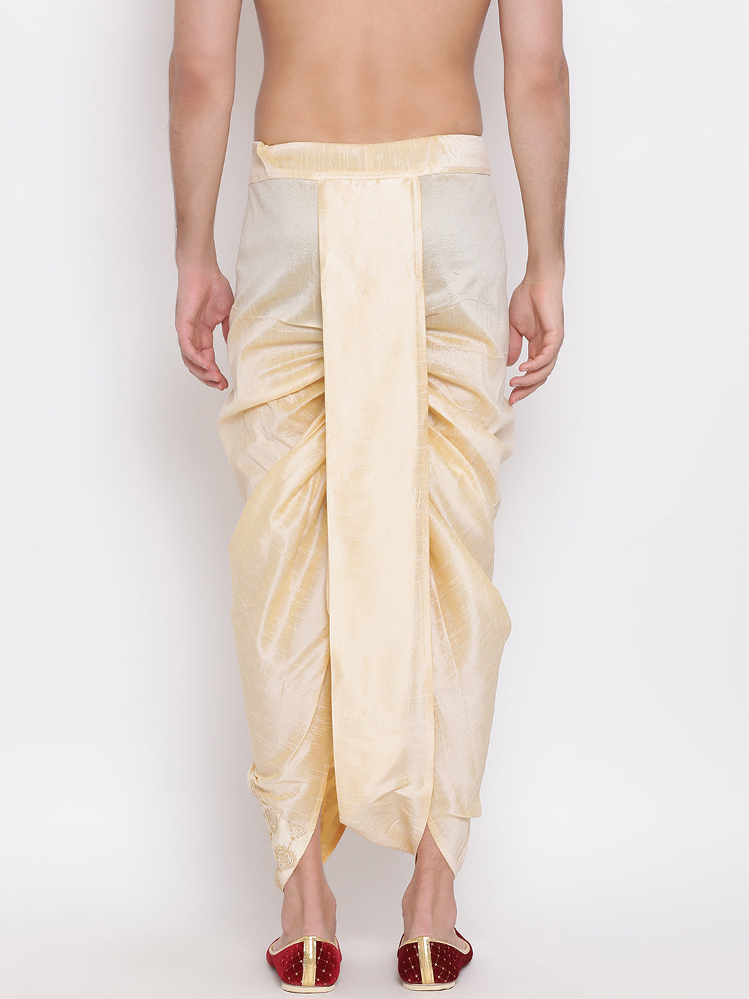 Men's Gold Silk Blend Dhoti