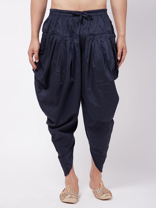 Men's Navy Blue Cowl Dhoti