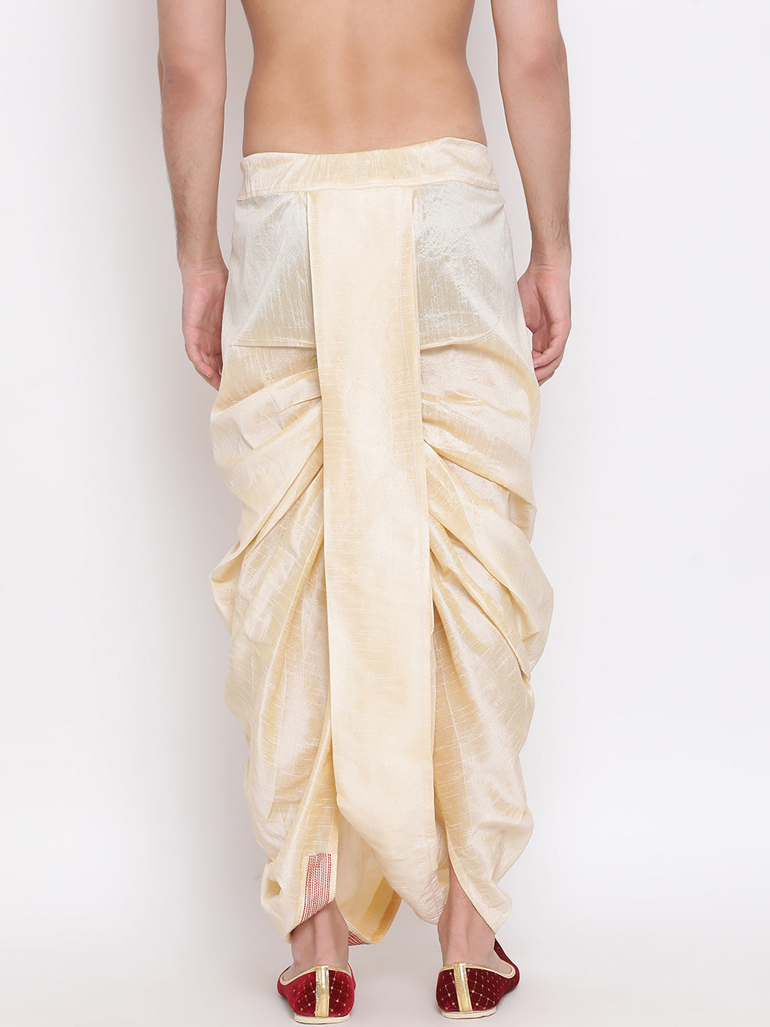 Men's Gold Silk Blend Dhoti