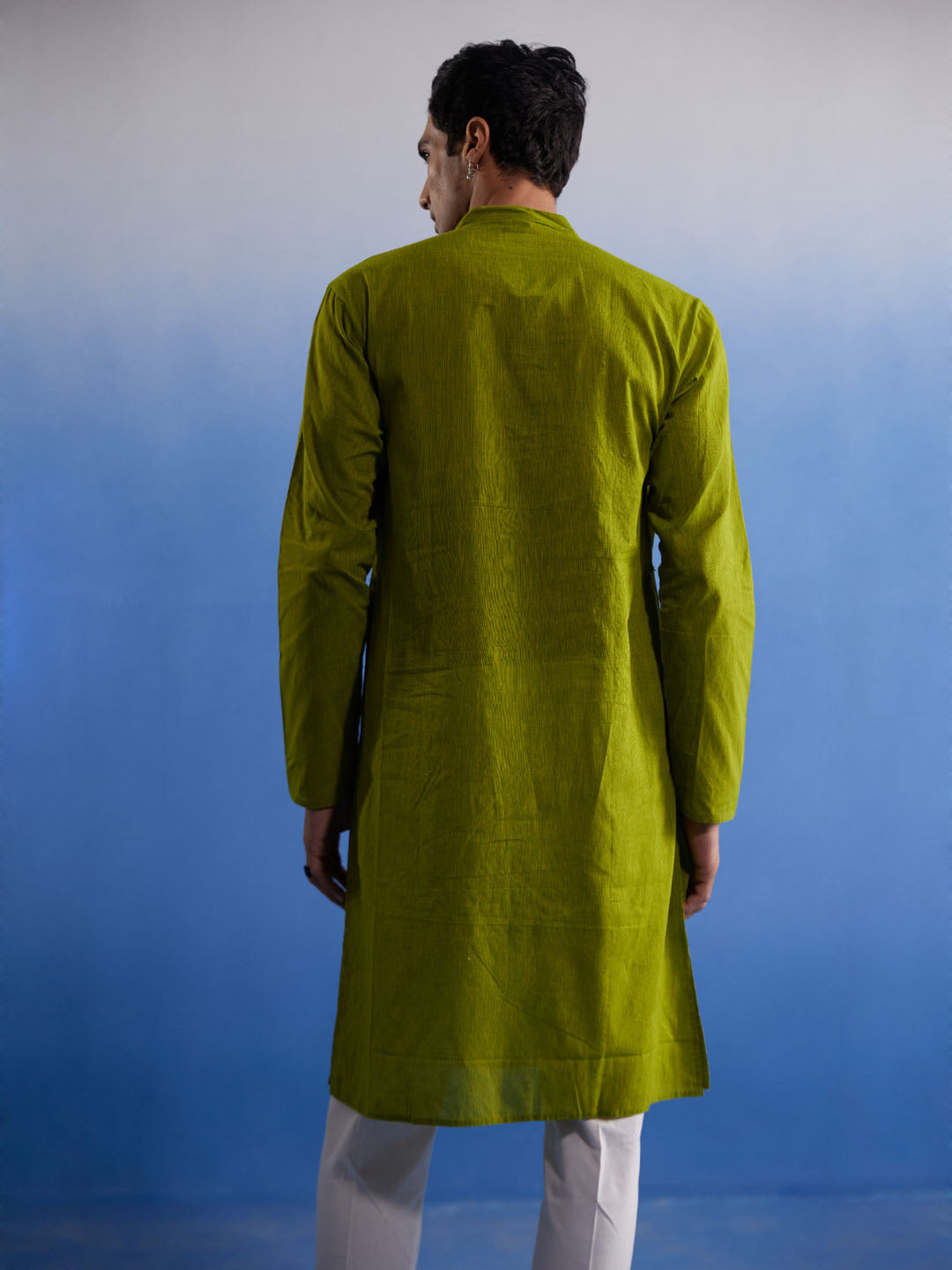 Men's Green Pure Cotton Kurta