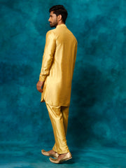 Men's Mustard Viscose Kurta Pyjama Set