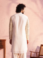 Men's Cream Georgette Kurta