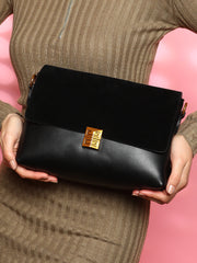 Women's The Velvet Block Shoulder Bag - Midnight Black