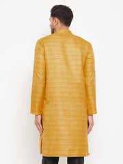 Men's Mustard Silk Blend Kurta