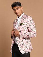 Men's Pink Printed Satin Twill Blazer