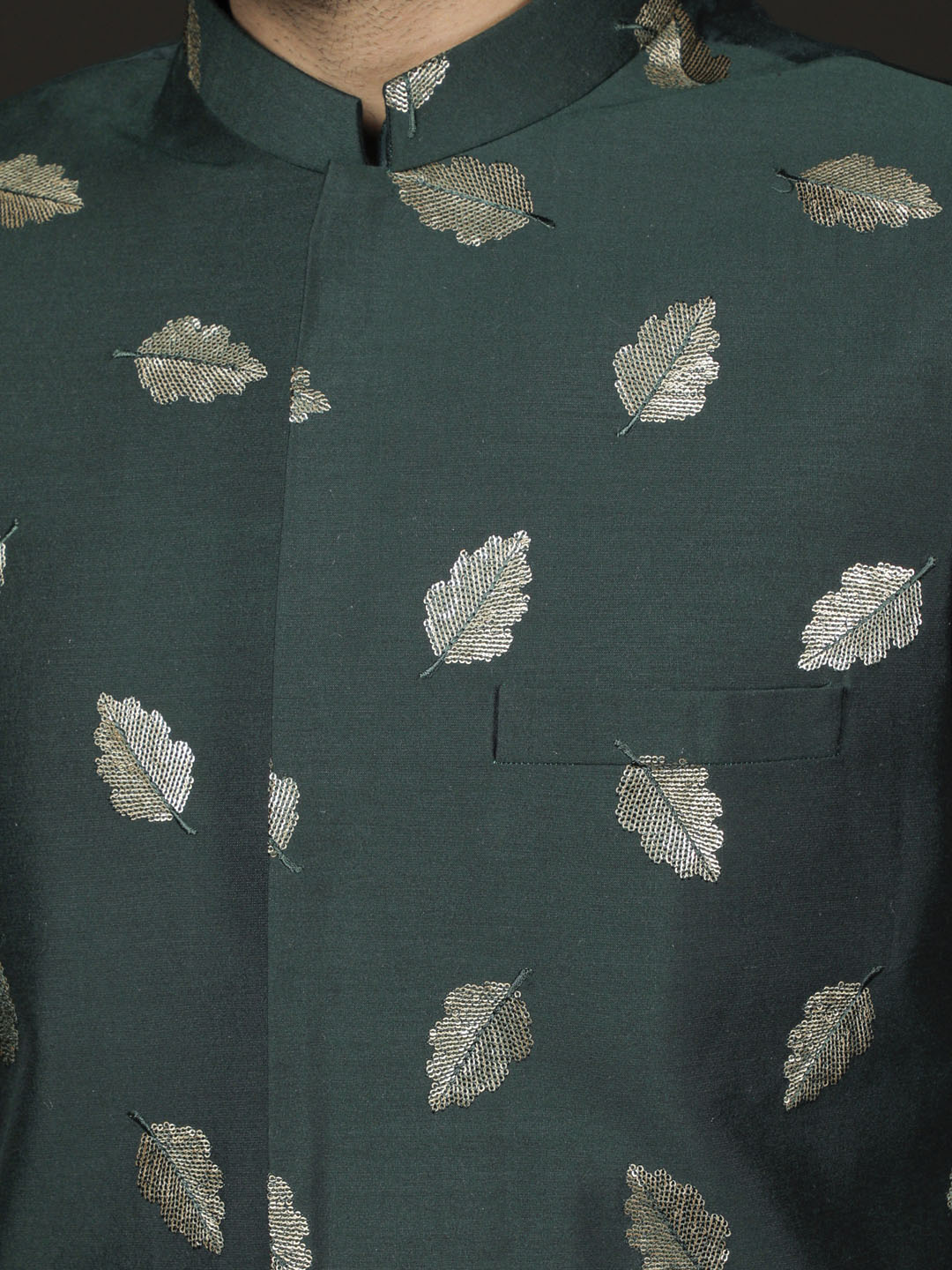 Men's Green Viscose Sherwani Set