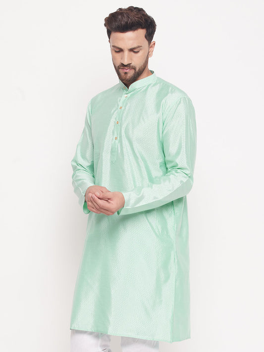 Men Aqua Silk Blend Kurta