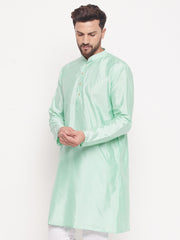 Men Aqua Silk Blend Kurta