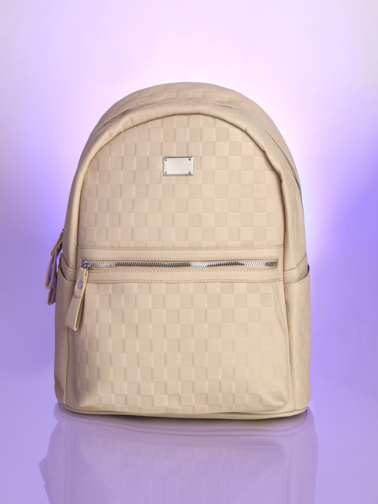 Women's The Checkered Curve Backpack - Ivory White