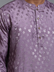 Men's Purple Silk Blend Kurta