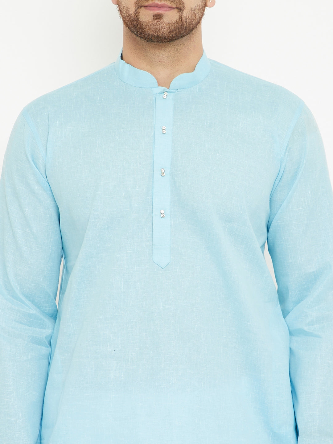 Men's Aqua Cotton Blend Kurta