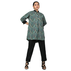 Sini Scattered Print Tunic With Black Contrast