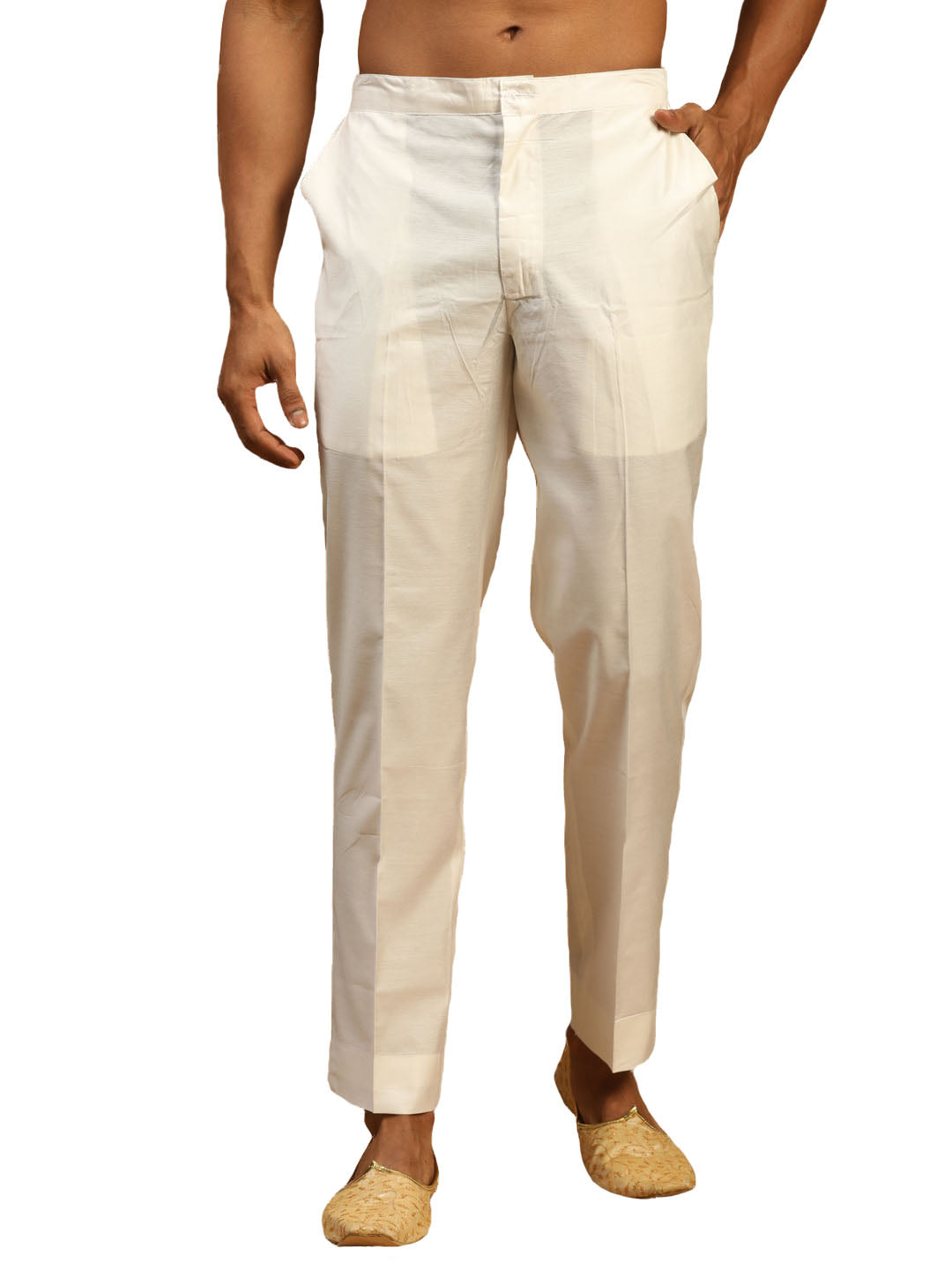 Men's White Viscose Pant Style Pyjama