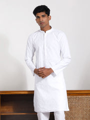 Men's White Cotton Kurta