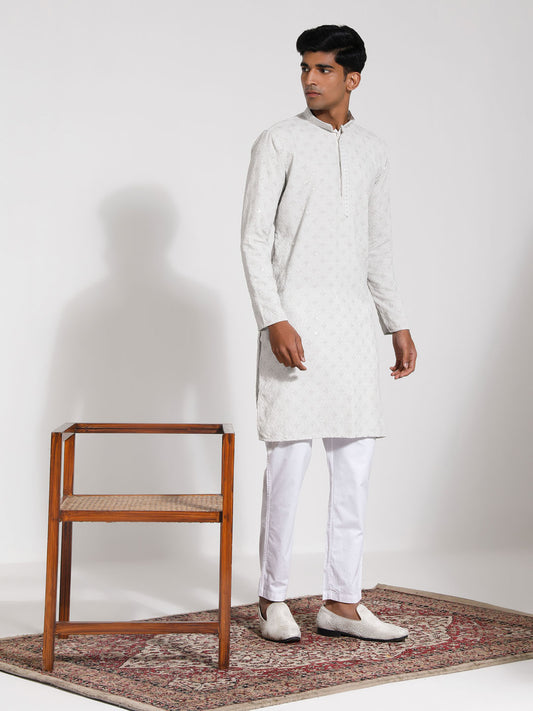 Men's Grey Rayon Kurta And Pyjama Set