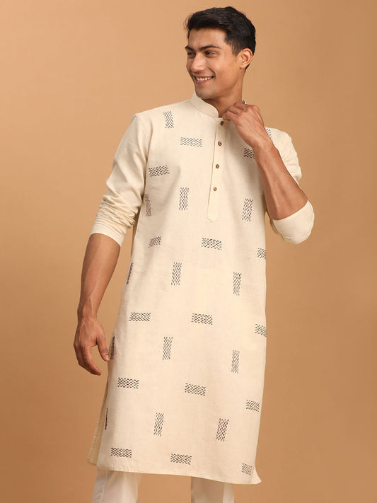 Men's Cream Cotton Kurta