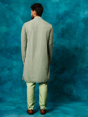 Men's Mint Green Georgette Kurta Pyjama Set