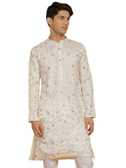 Men's White Viscose Kurta