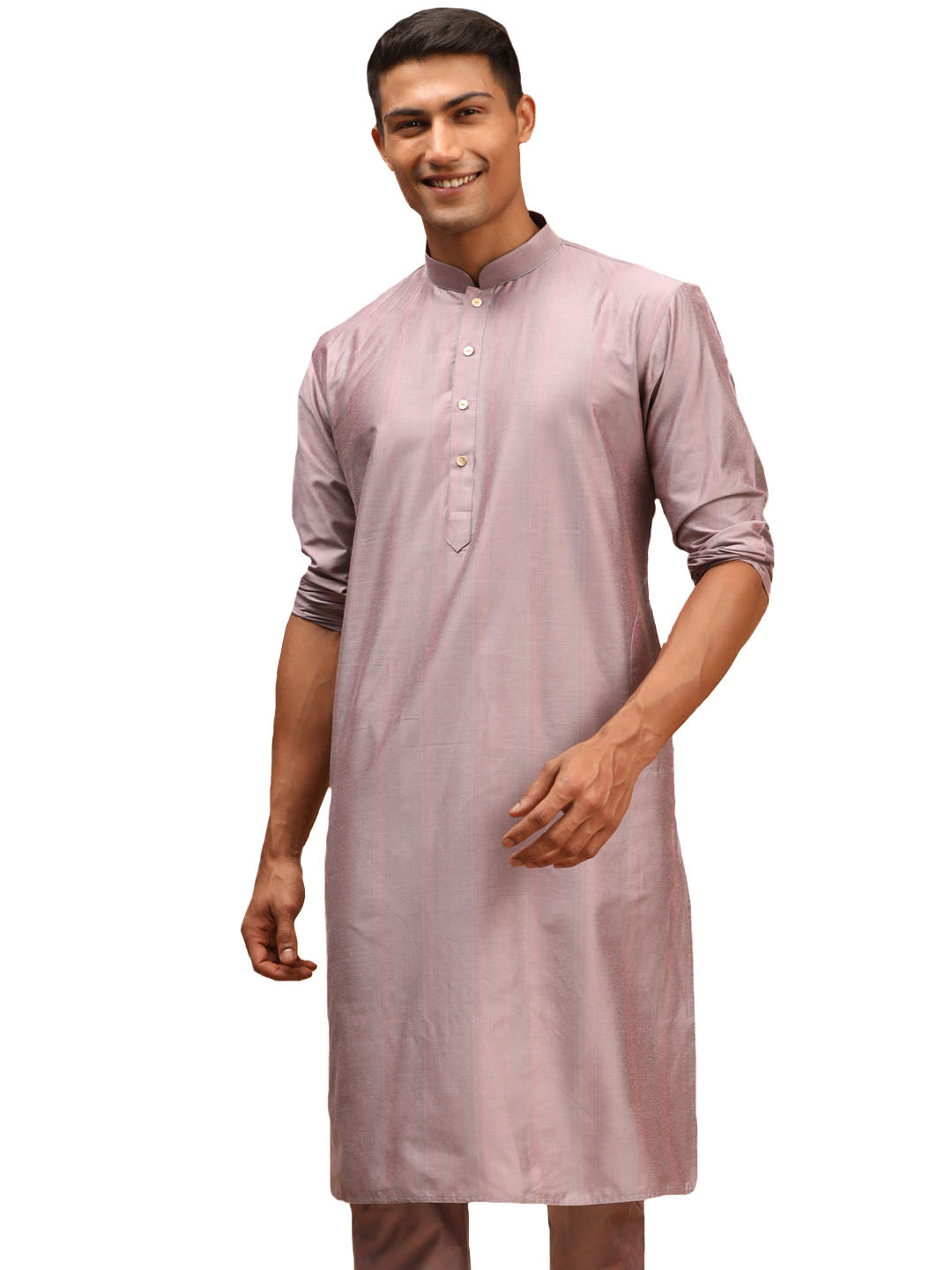 Men's Steel Grey Viscose Kurta