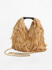 Women's The Fur Hobo Bag - Beige