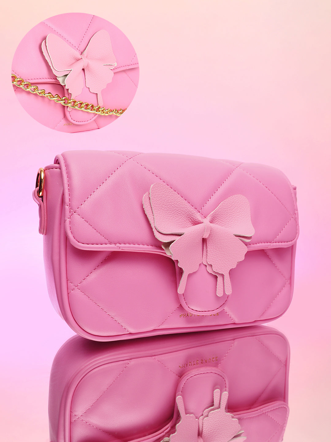 Women's The Quilted Butterfly Shoulder Bag - Barbie Pink