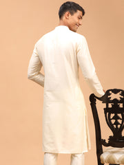 Men's Cream Viscose Kurta