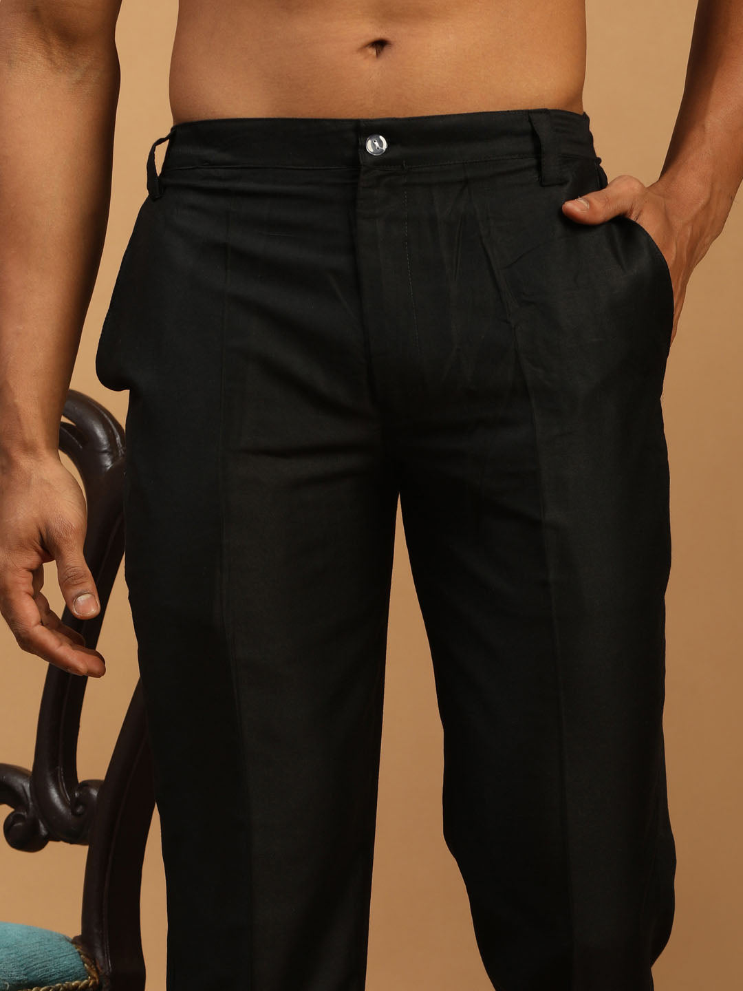 Men's Black Viscose Pant Style Pyjama