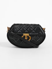 Women's The Quilted Curve Sling Bag - Midnight Black