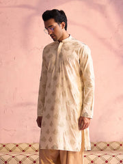 Men's Gold Viscose Kurta