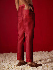 Men's Maroon Viscose Pant Style Pyjama