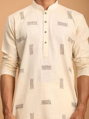 Men's Cream Cotton Kurta