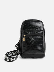 Women's The Croc Patch Sling Bag - Onyx Black