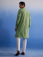 Men's Green Cotton Kurta Pyjama Set