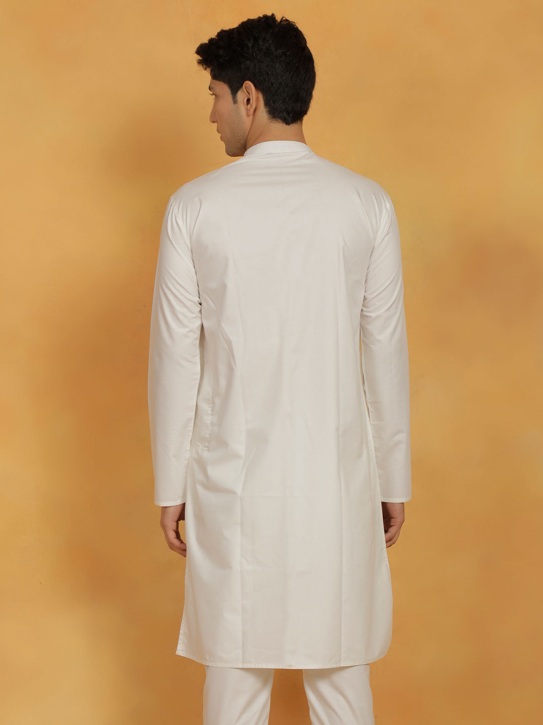 Men's Off White Cotton Silk Kurta