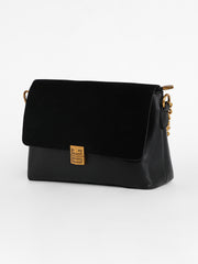 Women's The Velvet Block Shoulder Bag - Midnight Black