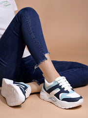 Shoetopia Smart Casual Navy-Blue Sneakers For Women & Girls