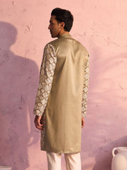 Men's Green Silk Blend Kurta